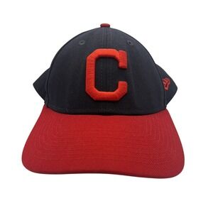 Cleveland Indians Baseball Cap New‎ Era Adjudtable Hat Navy And Red Embroidered